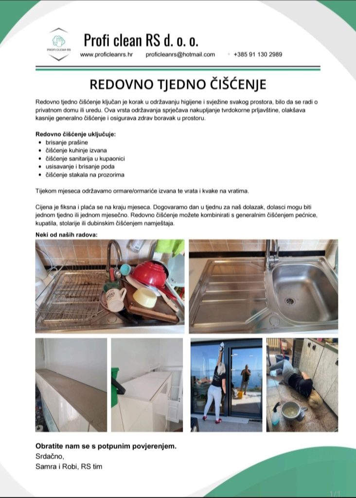 Redovno tjedno ciscenje